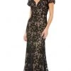 Mac Duggal 50644 - Embroidered Puff Sleeve Evening Dress