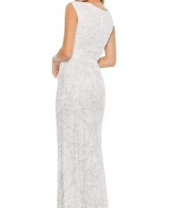 Mac Duggal - 5429 Embellished Deep V Neck Long Dress