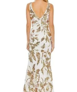 Mac Duggal - 5476 Metallic Floral Sequin Gown