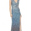 Mac Duggal - 5489 Cap Sleeve Ombre Sequin Gown 1 Mac Duggal - 5489 Cap Sleeve Ombre Sequin Gown