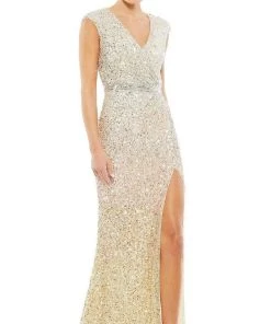 Mac Duggal - 5489 Cap Sleeve Ombre Sequin Gown 11 Mac Duggal - 5489 Cap Sleeve Ombre Sequin Gown