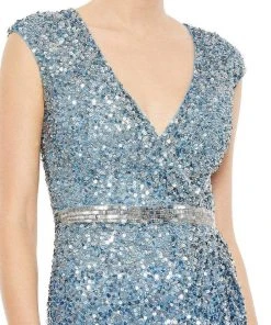 Mac Duggal - 5489 Cap Sleeve Ombre Sequin Gown 9 Mac Duggal - 5489 Cap Sleeve Ombre Sequin Gown