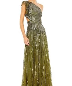 Mac Duggal - 5565 Lace Up Style Sequin Gown 10 Mac Duggal - 5565 Lace Up Style Sequin Gown