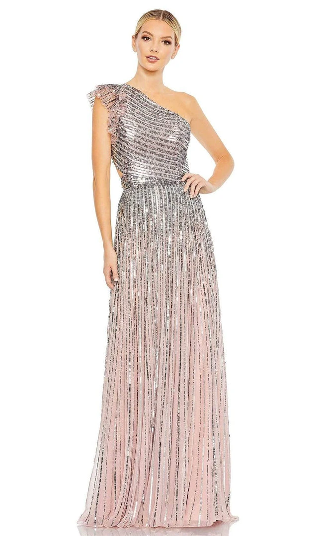 Mac Duggal - 5565 Lace Up Style Sequin Gown 9 Mac Duggal - 5565 Lace Up Style Sequin Gown
