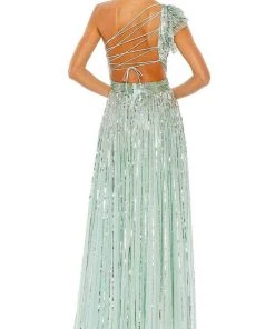 Mac Duggal - 5565 Lace Up Style Sequin Gown 12 Mac Duggal - 5565 Lace Up Style Sequin Gown