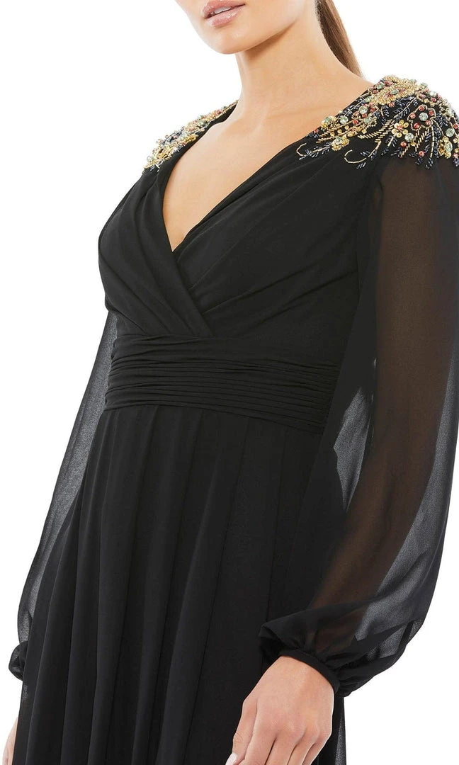 Mac Duggal 55694 - Bishop Sleeve A-Line Evening Gown | Couture Candy 5 Mac Duggal 55694 - Bishop Sleeve A-Line Evening Gown | Couture Candy