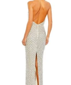 Mac Duggal 5678 - Halter Lattice Evening Dress