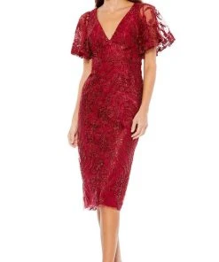 Mac Duggal 67546 - Embroidered V-neck Formal Dress