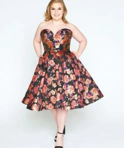 Mac Duggal - 67611F Floral Printed Sweetheart A-line Dress