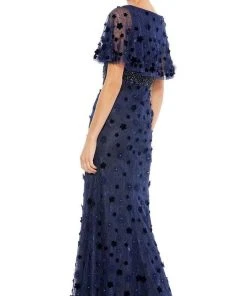 Mac Duggal - 67712 V Neck Bell Sleeve Lace Dress