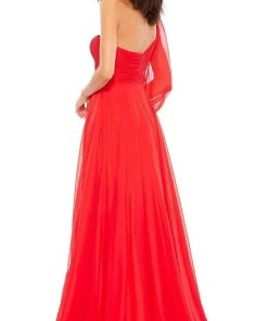 Mac Duggal - 67810 Asymmetric Bishop A-Line Dress