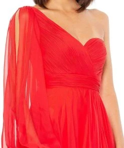 Mac Duggal - 67810 Asymmetric Bishop A-Line Dress