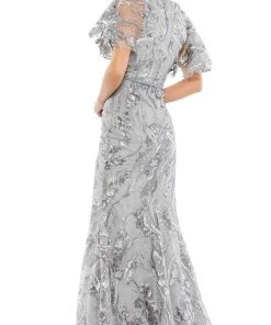 Mac Duggal 67908 - Embellished Short Bell Sleeve Long Dress