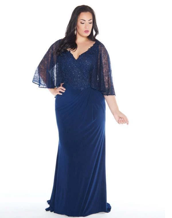 Mac Duggal - 77308F Embellished Cape-like V-neck Sheath Dress 5 Mac Duggal - 77308F Embellished Cape-like V-neck Sheath Dress