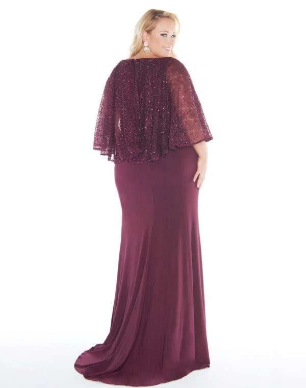 Mac Duggal - 77308F Embellished Cape-like V-neck Sheath Dress 4 Mac Duggal - 77308F Embellished Cape-like V-neck Sheath Dress