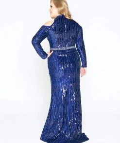 Mac Duggal - 77468F Fully Sequined High Neck Sheath Dress 6 Mac Duggal - 77468F Fully Sequined High Neck Sheath Dress
