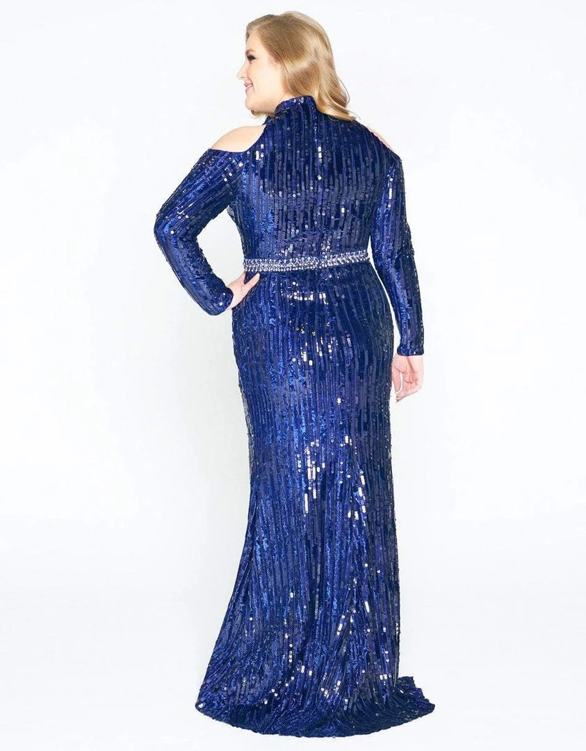 Mac Duggal - 77468F Fully Sequined High Neck Sheath Dress 4 Mac Duggal - 77468F Fully Sequined High Neck Sheath Dress