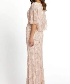 Mac Duggal - 9064 Sequined V Neck Sheath Dress