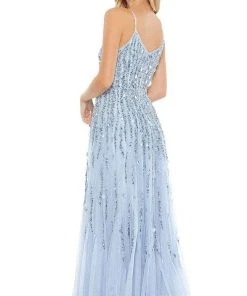 Mac Duggal - 93566 V Neck Sequined Tulle Gown