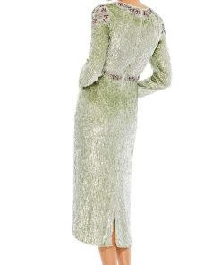 Mac Duggal - 93568 Sage Long Sleeve Sequined Dress