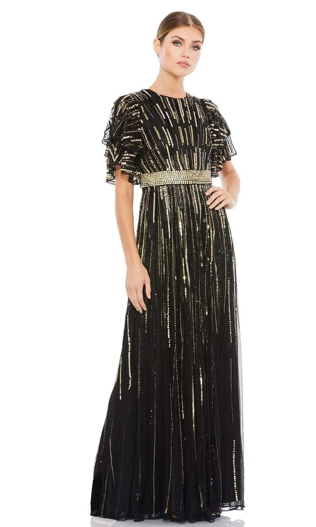 Mac Duggal - 93582 Loose Sleeve Sequin A-Line Gown 3 Mac Duggal - 93582 Loose Sleeve Sequin A-Line Gown