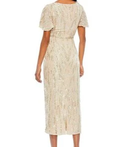 Mac Duggal 93591 - Plunging Neck Midi Dress