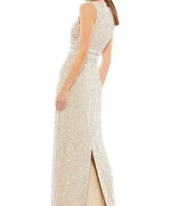 Mac Duggal - 93603 Bateau Sequin Sheath Dress