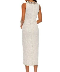 Mac Duggal - 93607 Sequined Tea Length Sheath Dress