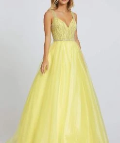 Mac Duggal Ballgowns - 12317H Sleeveless V Neck Beaded Bodice Ballgown