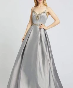 Mac Duggal Ballgowns - 40890H Jewel-Trimmed Spaghetti Strap Ballgown