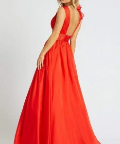 Mac Duggal Ballgowns - 48856H Ruffle Accent Sleeveless V Neck Ballgown 8 Mac Duggal Ballgowns - 48856H Ruffle Accent Sleeveless V Neck Ballgown