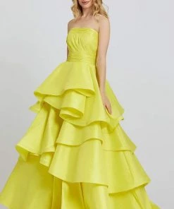 Mac Duggal Ballgowns - 48884H Strapless Ruched Bodice Tiered Ballgown