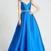 Mac Duggal Ballgowns - 67097H Crystal Beaded V Neck Satin Ballgown 1 Mac Duggal Ballgowns - 67097H Crystal Beaded V Neck Satin Ballgown
