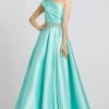 Mac Duggal Ballgowns - 67101H Beaded Accent One Shoulder Neckline Gown