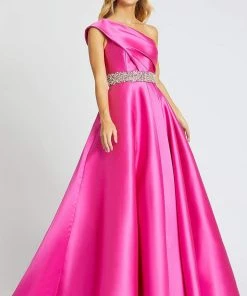Mac Duggal Ballgowns - 67101H Beaded Accent One Shoulder Neckline Gown 7 Mac Duggal Ballgowns - 67101H Beaded Accent One Shoulder Neckline Gown