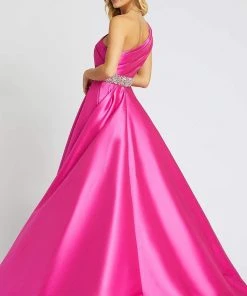 Mac Duggal Ballgowns - 67101H Beaded Accent One Shoulder Neckline Gown 8 Mac Duggal Ballgowns - 67101H Beaded Accent One Shoulder Neckline Gown