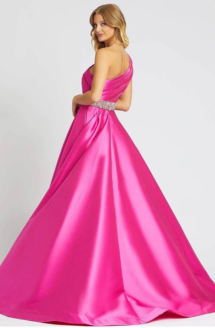 Mac Duggal Ballgowns - 67101H Beaded Accent One Shoulder Neckline Gown 5 Mac Duggal Ballgowns - 67101H Beaded Accent One Shoulder Neckline Gown