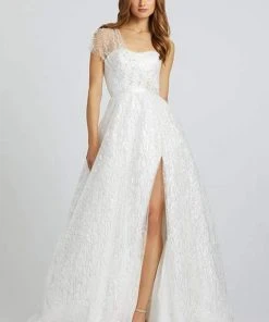 Mac Duggal Ballgowns - 67120H Embroidered Ballgown With Slit