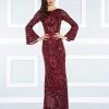 Mac Duggal Beaded Long Bell Sleeves Evening Gown 4576R
