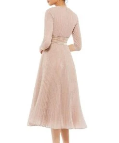 Mac Duggal Cocktail - 30750D Tea Length Pleated A-Line Dress