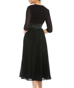 Mac Duggal Cocktail - 30750D Tea Length Pleated A-Line Dress