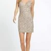 Mac Duggal Cocktail - 5201N Beaded Sleeveless V-Neck Cocktail Dress