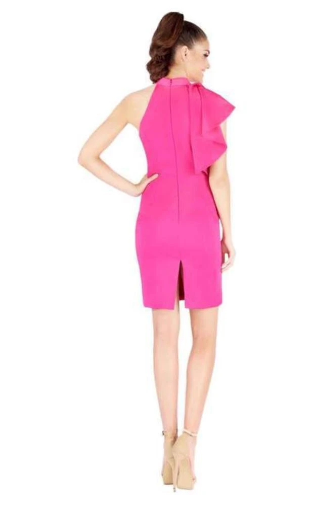 Mac Duggal Cocktail - 67619N High Halter Fitted Dress With Ruffle Wrap 4 Mac Duggal Cocktail - 67619N High Halter Fitted Dress With Ruffle Wrap