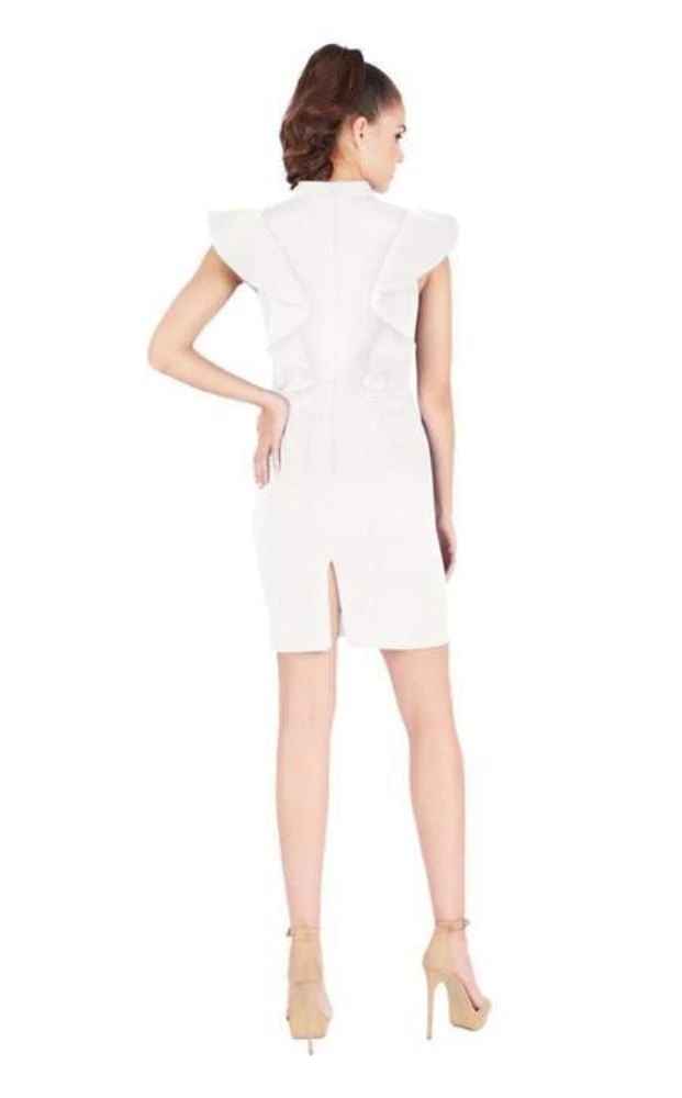 Mac Duggal Cocktail - 67650N Ruffled Cap Sleeve V-neck Fitted Dress 7 Mac Duggal Cocktail - 67650N Ruffled Cap Sleeve V-neck Fitted Dress