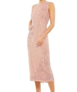 Mac Duggal Cocktail - 93592D Tea Length Beaded Jewel Dress