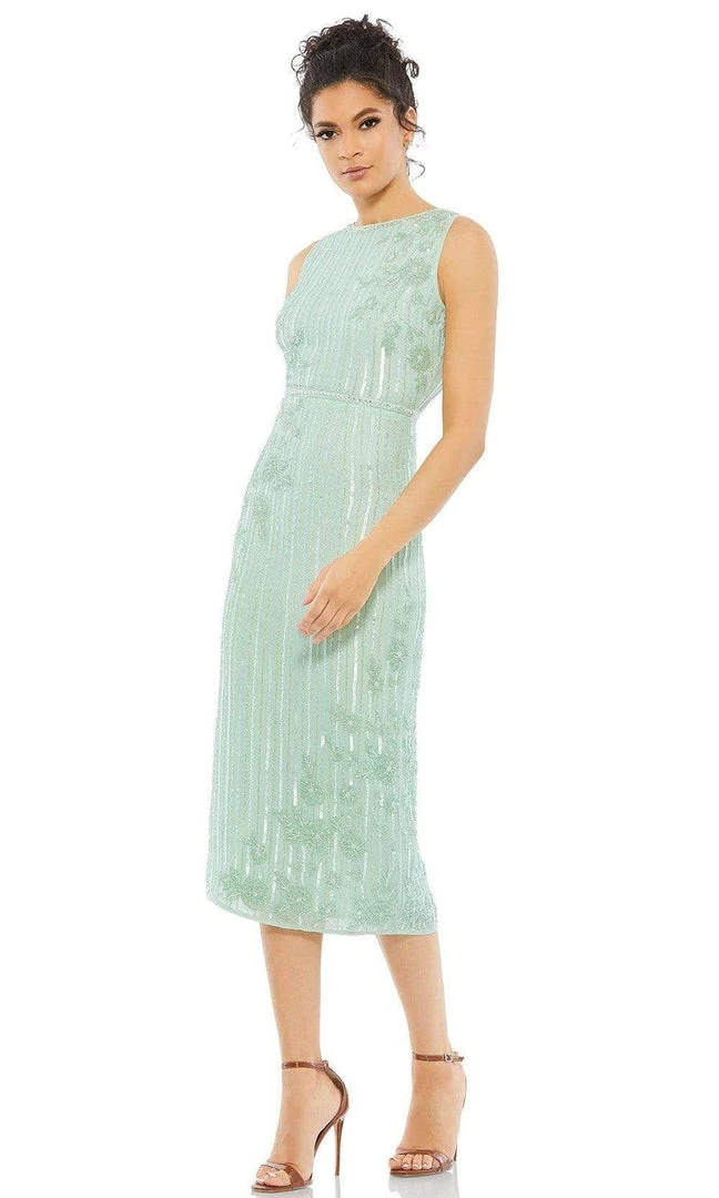 Mac Duggal Cocktail - 93592D Tea Length Beaded Jewel Dress 6 Mac Duggal Cocktail - 93592D Tea Length Beaded Jewel Dress