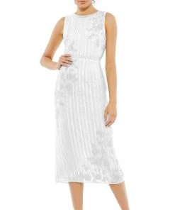 Mac Duggal Cocktail - 93592D Tea Length Beaded Jewel Dress 11 Mac Duggal Cocktail - 93592D Tea Length Beaded Jewel Dress