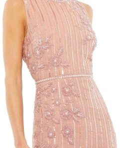 Mac Duggal Cocktail - 93592D Tea Length Beaded Jewel Dress 9 Mac Duggal Cocktail - 93592D Tea Length Beaded Jewel Dress