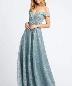 Mac Duggal Couture - 20121D Crystal Beaded Off-Shoulder A-line Dress