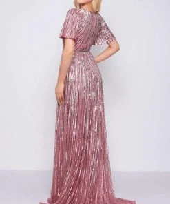 Mac Duggal Couture - 4913D Sequined Jewel Neck A-line Dress